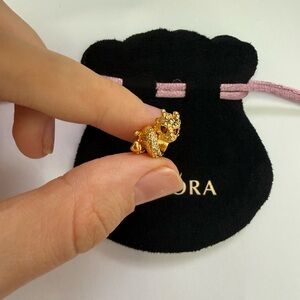 Pandora Gold and Black Bracelet Charm